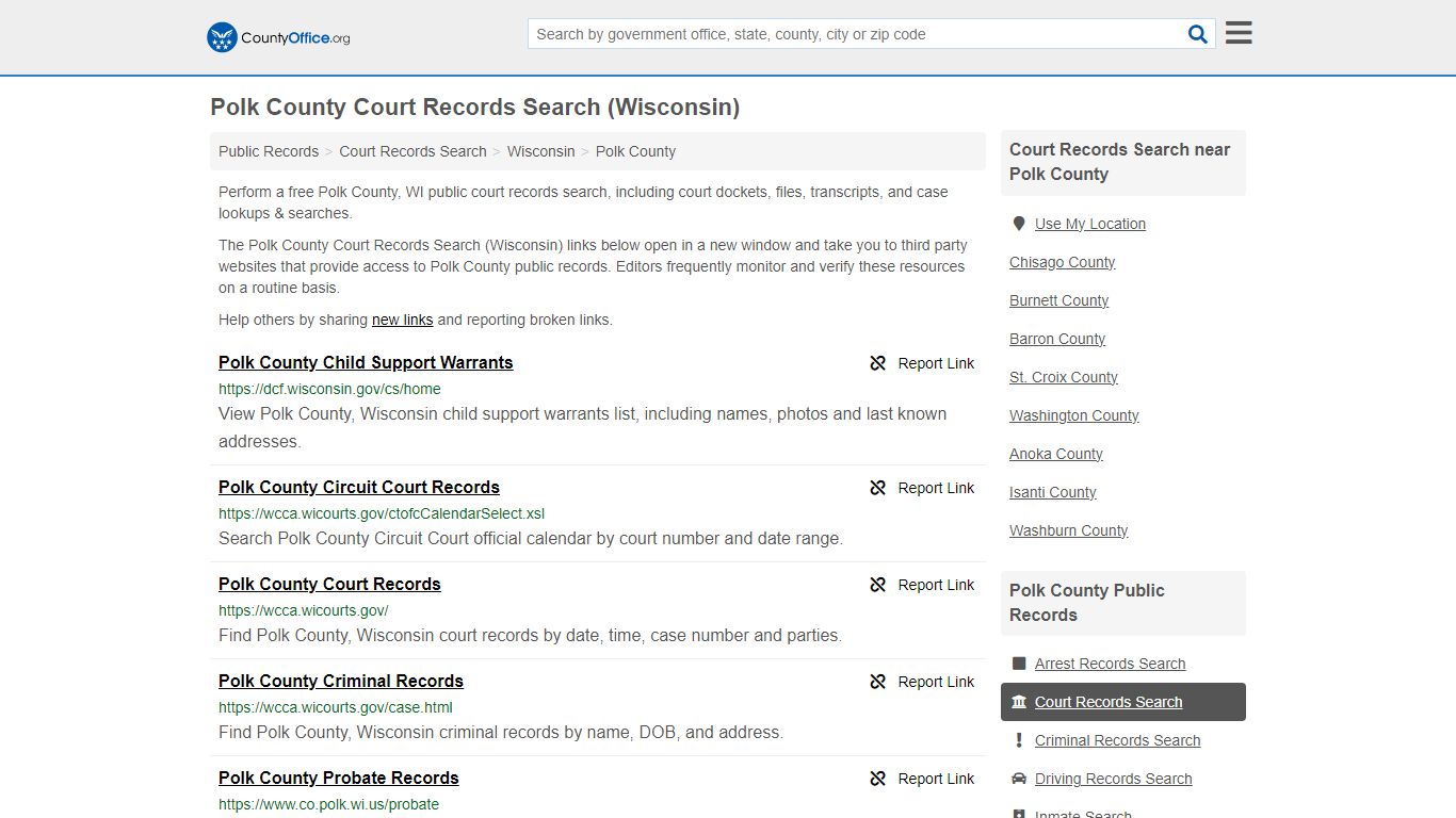 Court Records Search - Polk County, WI (Adoptions, Criminal, Child ...