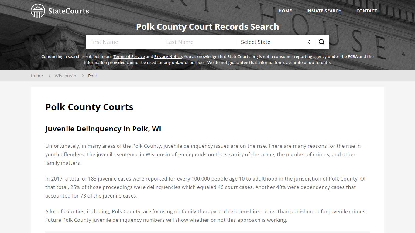 Polk County, WI Courts - Records & Cases - StateCourts